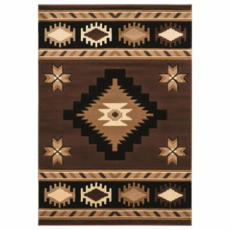 UNITED WEAVERS OF AMERICA 7 ft. 10 in. x 10 ft. 6 in. Bristol Caliente Brown Rectangle Area Rug 2050 10450 912